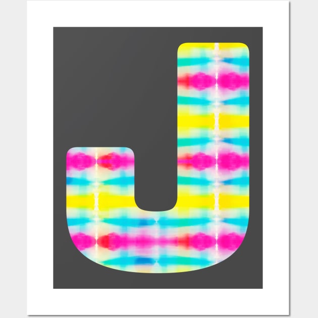 Tie Dye Alphabet J (Uppercase letter j), Letter J Wall Art by maro_00